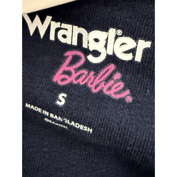 Wrangler x Barbie Scenic Hoodie with Bottom Draw String sweatshirt crop S - Picture 5 of 8